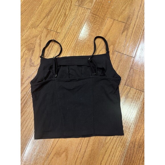 Free People Back On Track Top Cami Black Medium Closet Staple Basic Minimalist - Picture 6 of 6